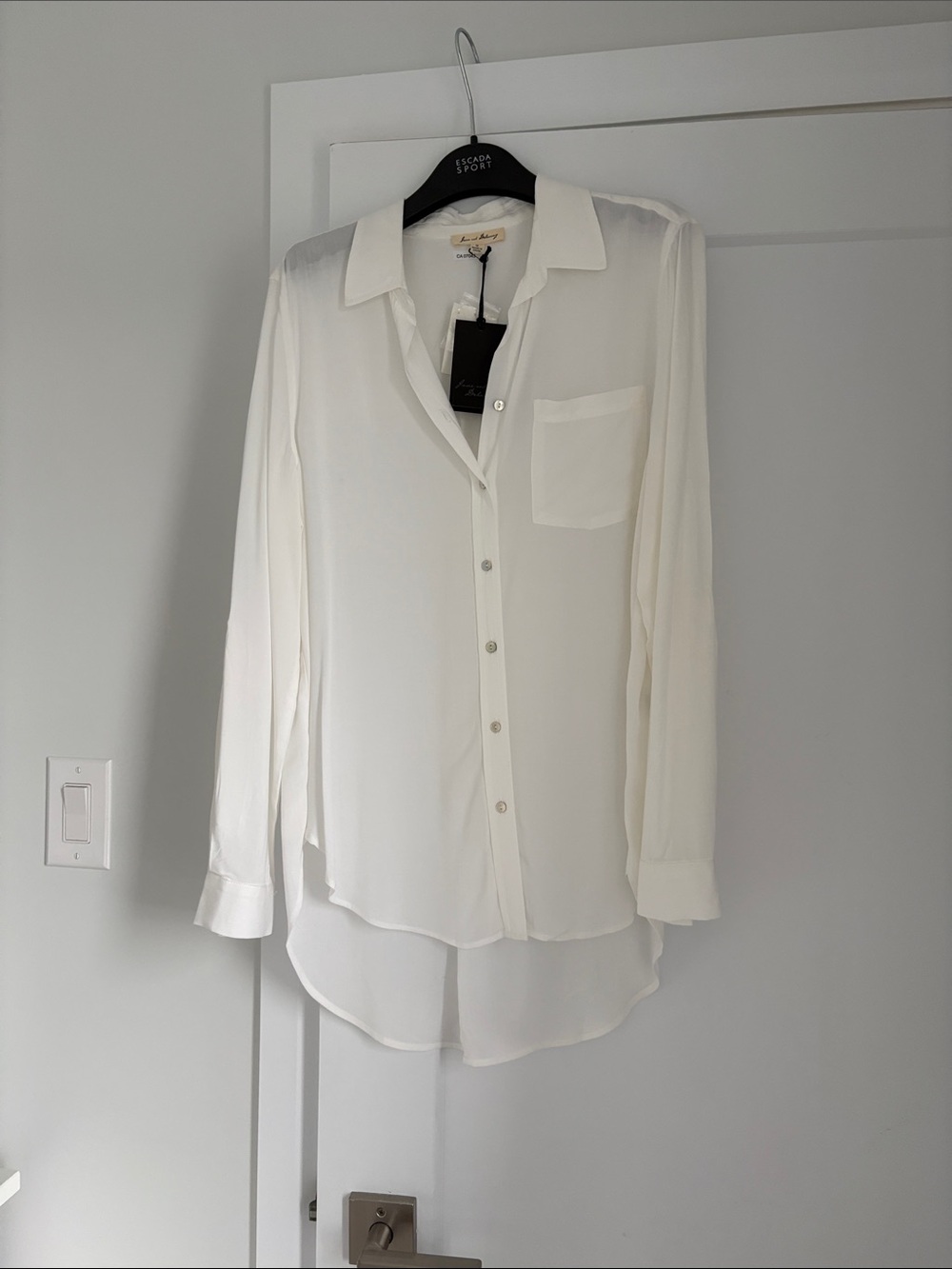 Jane and Delancey Ivory Button-Down Long Sleeve Blouse